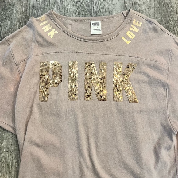 PINK Victoria’s Secret three quarter length shirt - taupe color. - Picture 2 of 5